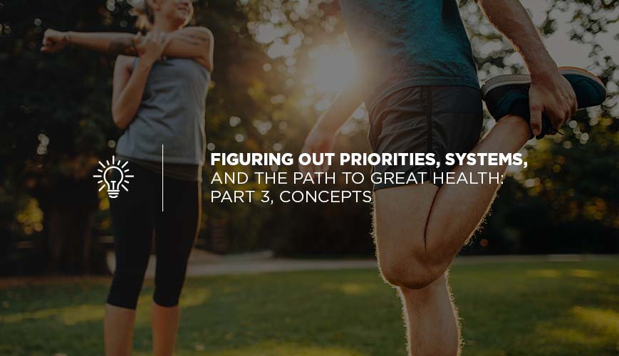 Averiguar prioridades, sistemas y el camino hacia una gran salud: Parte 3, Conceptos